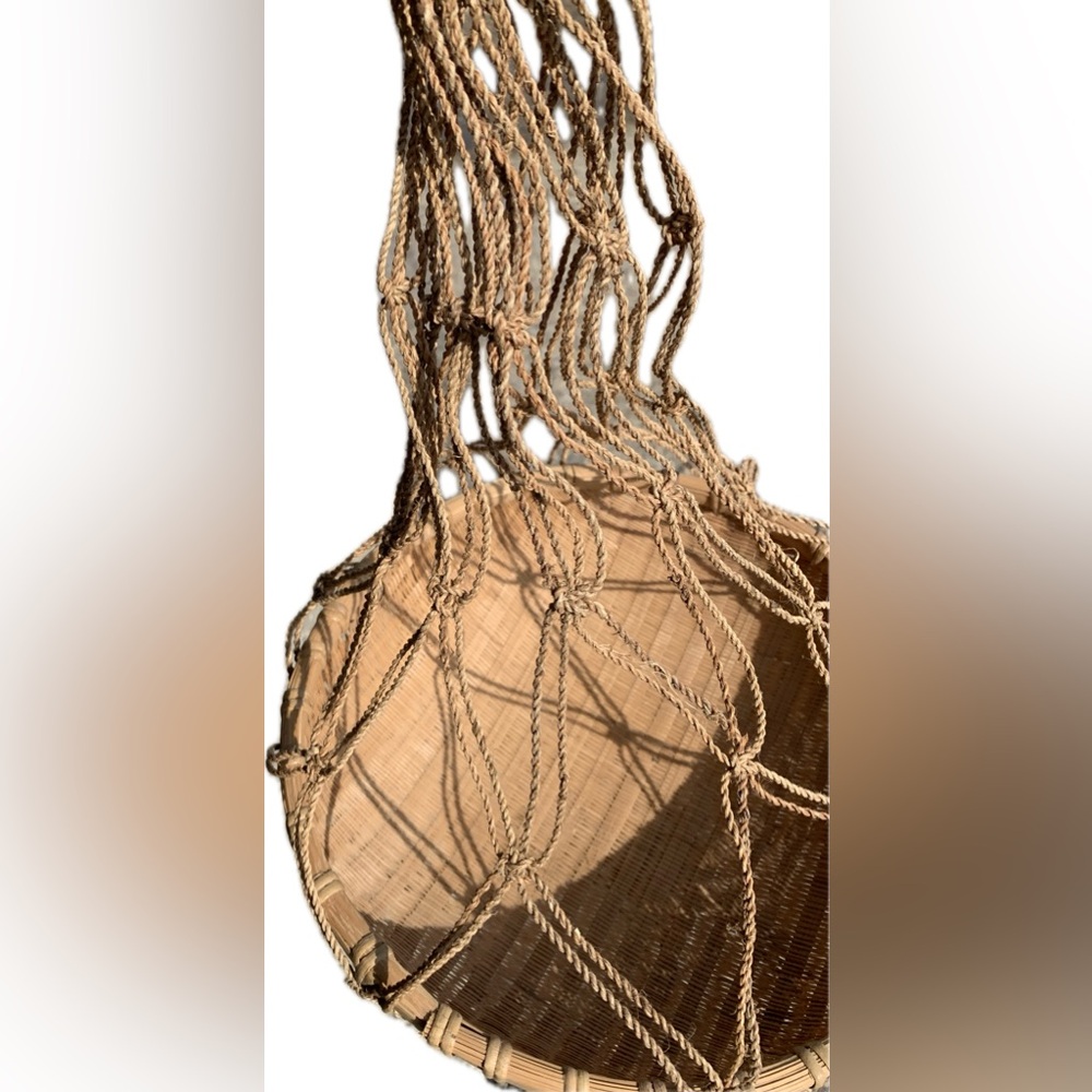 New vintage hanging wicker basket planter